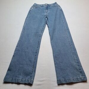ETTELO Flare Jeans‎ Womens Size 8 Blue Excellent High Rise Wide Leg